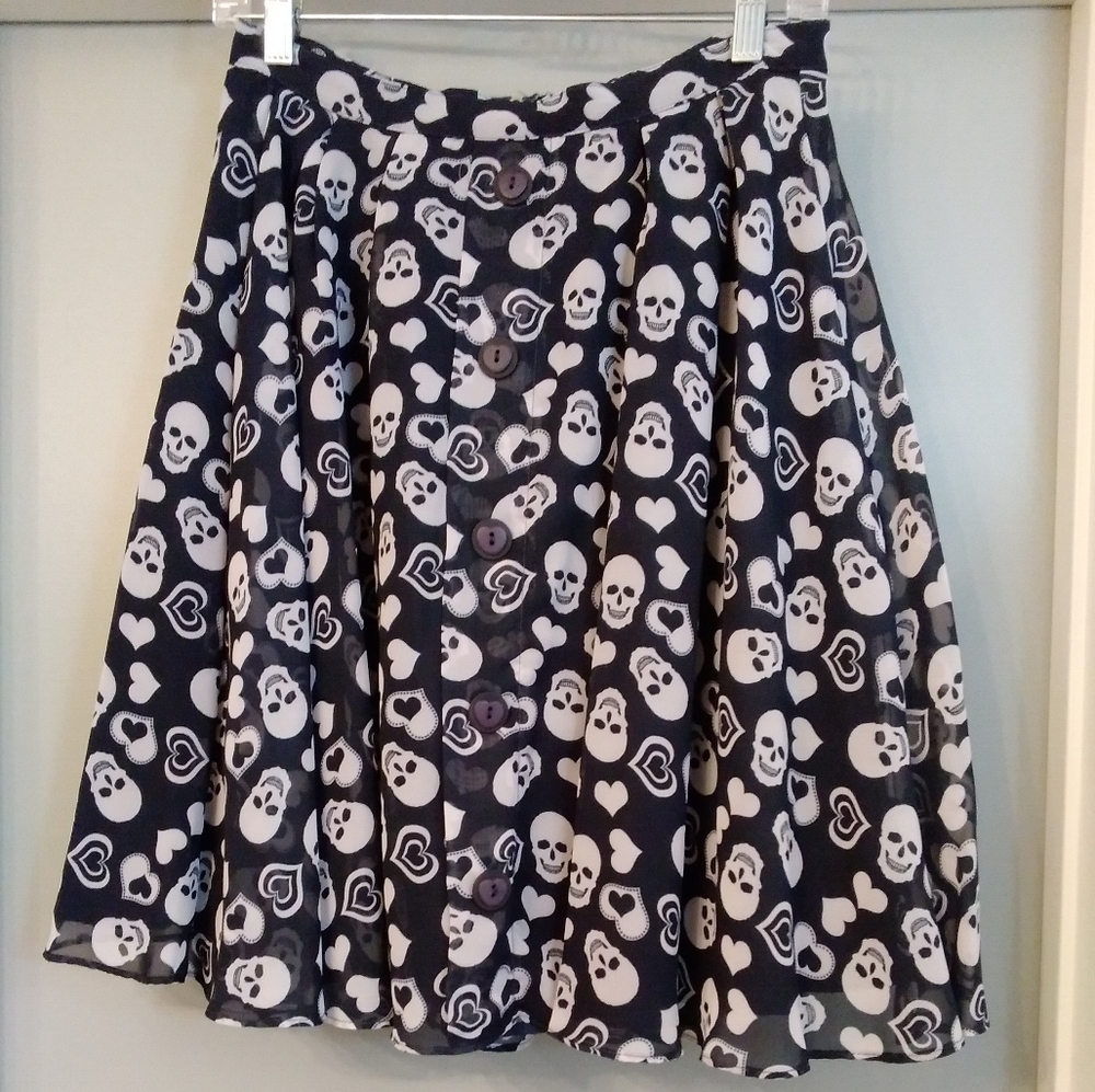 Rock Steady Skull and Heart Skirt